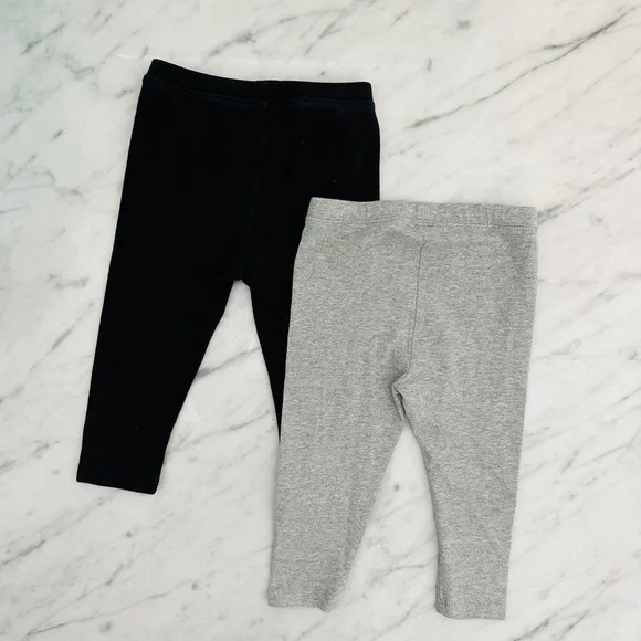 Baby Gap 2 Pair Leggings Black & Grey 18-24 Months - Picture 3 of 5